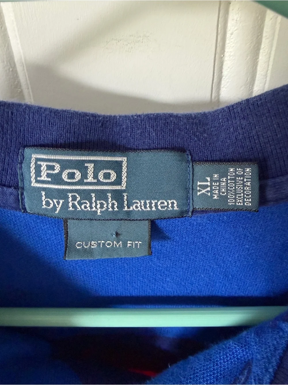 Ralph Lauren Men’s Navy Polo with Pink, Lime & Orange Stripes